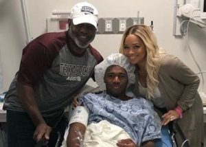 EJ Smith, James after the surgery with his mom and dad