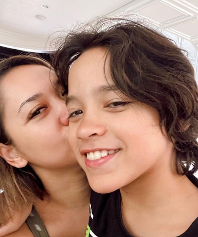 Bunga Citra Lestari with her son Noah Sinclair