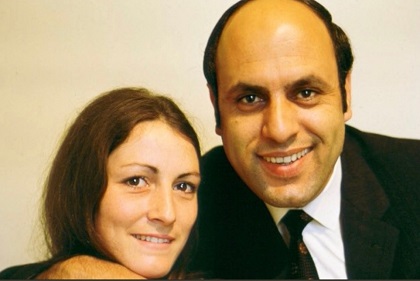 A picture of Molly Abdullah with Farooq Abdullah