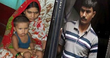 Akshay Thakur and his wife Punita Devi and son