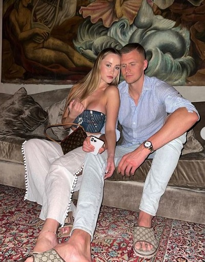 Kristaps Porzingis with his girlfriend Laura Vizla