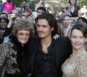 Orlando Bloom with his mother Sonia Constance Josephine Copeland & sister, Samantha Bloom