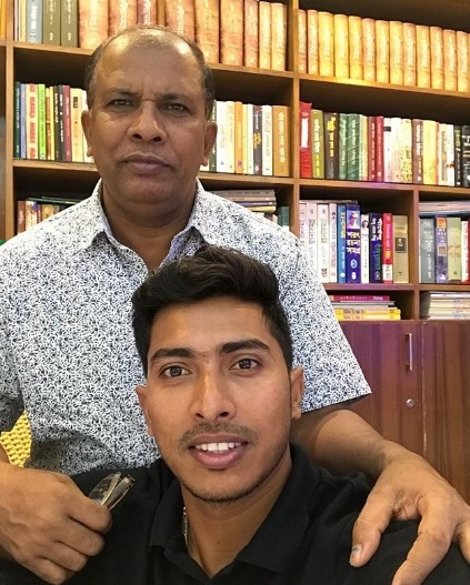 Soumya Sarkar with his father Kishori Mohan Sarkar