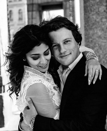 Actress Shriya Saran with her husband, Andrei Koscheev