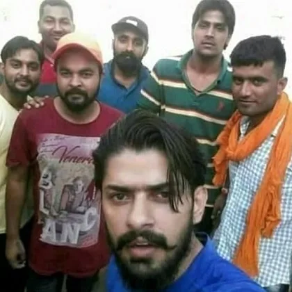 Lawrence Bishnoi with his friends
