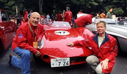 Susie Moss and her spouse Stirling on racing track