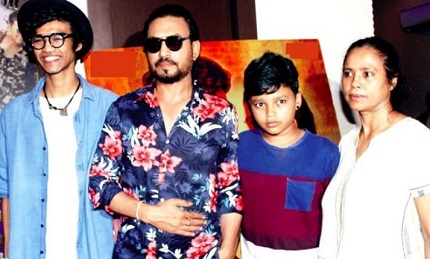 Irrfan Khan with his wife Sutapa Sikdar, sons Babil Khan and Ayan Khan