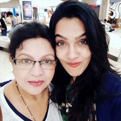 Trishna Mukherjee with her mom