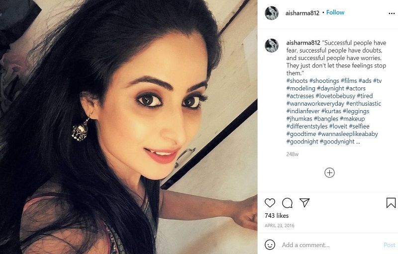 Aishwarya Sharma's first Instagram picture