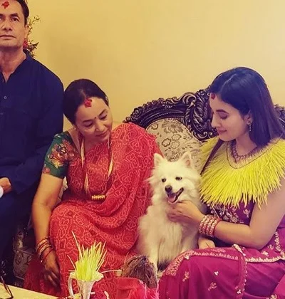 Aditi Budhathoki has a pet dog