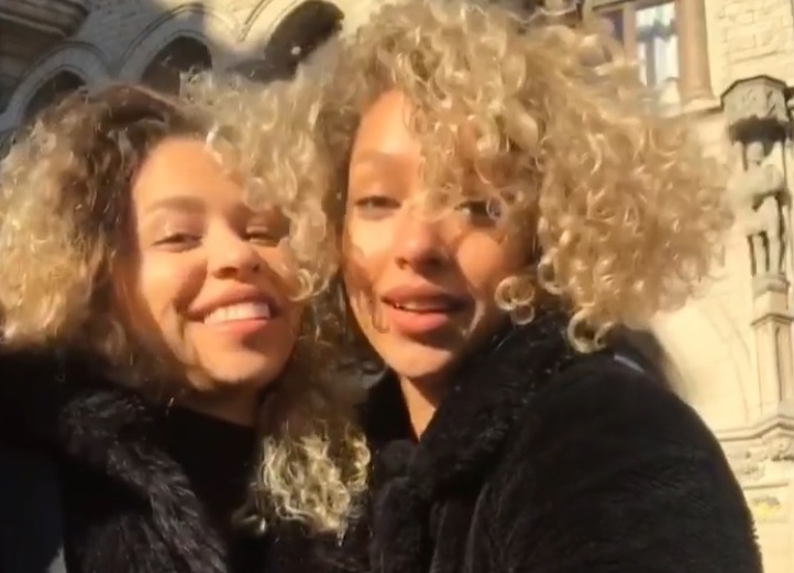 Yasmine Aisha Khalifa Holmgren with her twin-sister
