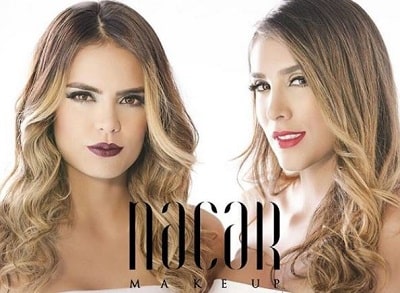 Daniela Ospina posing for the advertisement of Nacar Makeup