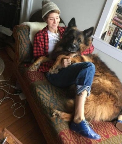 Jenn Marie Earle with her pet dog