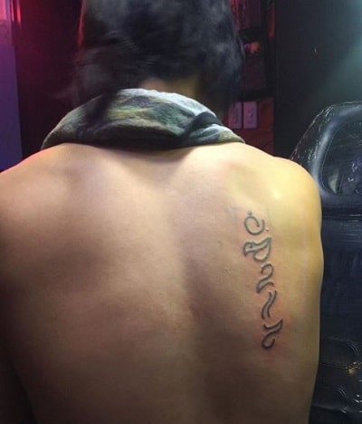 Angillyn Serrano Gorens's fiance had inked her name on his back as a tattoo