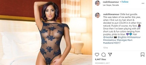Chloe Amour's first evr post on her Instagram account