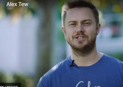 Alex Tew after founding CALM