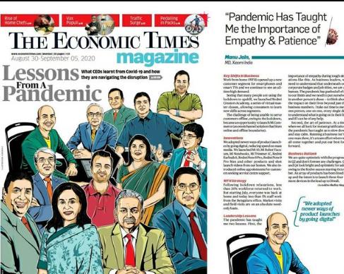 Manu Kumar Jain got featured as a leader of business in Economic Times newspaper
