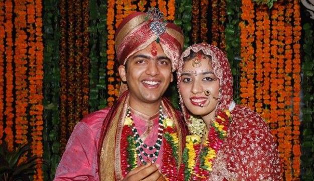Manu Kumar Jain wedding picture with his partner Minu Kumar Jain