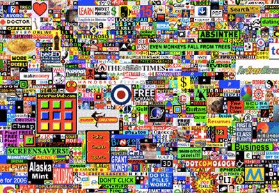 The Million Dollar webpage that was created by Alex Tew at 21 years of age
