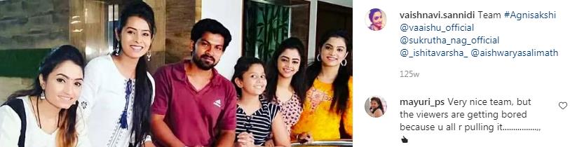 Vaisnavi Gowda in the cast of Agnisakshi