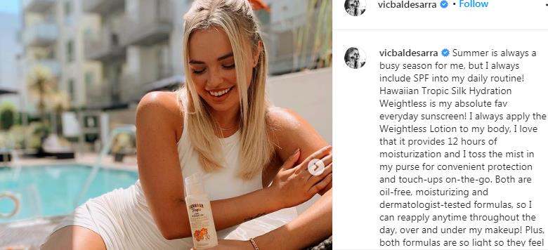 Victoria Baldesarra in a promotion for a health nutrient