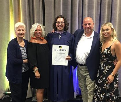 Victoria Baldesarra with her grandparents and father