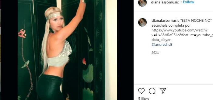 Diana Lasso during promoting her new single Esta Noche No