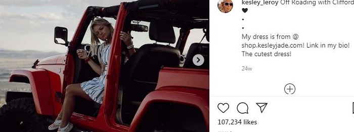 Kesley LeRoy sharing her Clifford car wikicelebs