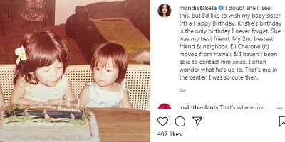 Mandie Taketa caring to her ssister Kristie