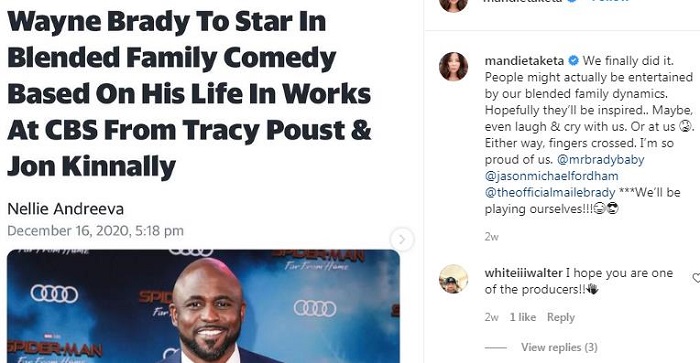 Mandie Taketa posting about her family documentary in IG