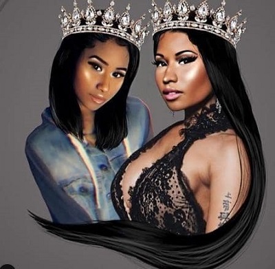 Ming Maraj with a sketch shared to her elder sister Nicki Minaj