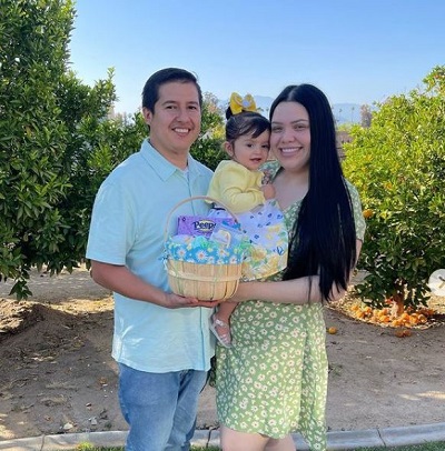Raul Aguilar with his wife Karina Garcia and daughter Mia