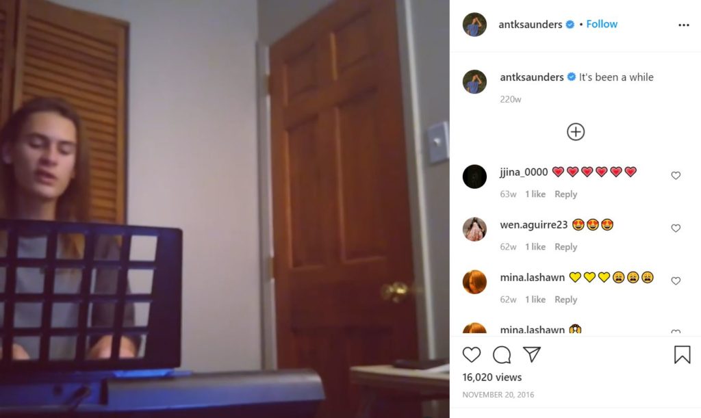 Ant Saunders Instagram debut post