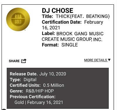 BeatKing won Riaa Award