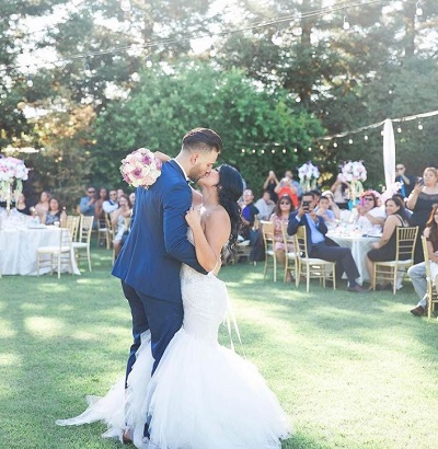 Blanca Garcia with her husband on their wedding
