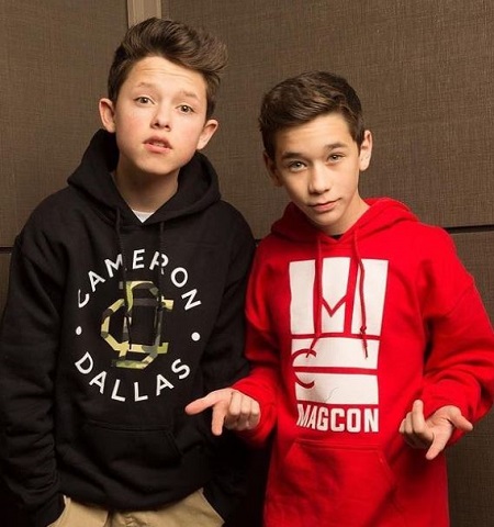Brandon Rowland's childhood picture with Jacob Sartorius