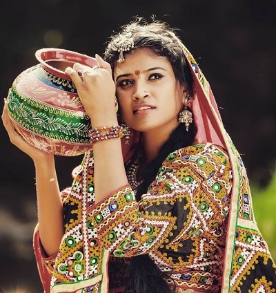 Dhanya Nath dressed up as village girl