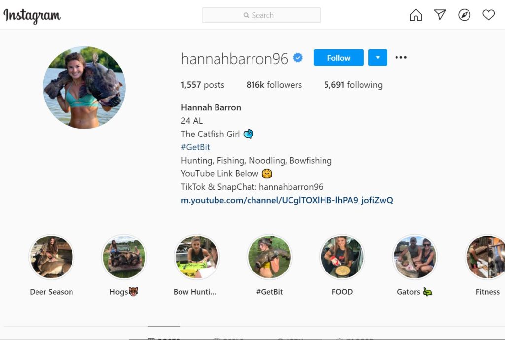 Hannah Barron Instagram account
