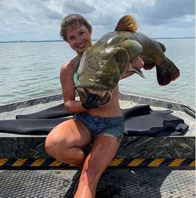 Hannah Barron captured catfish