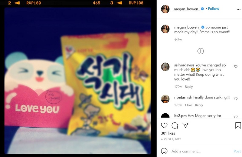 Megan Bowen made her Instagram debut on August 08, 2012
