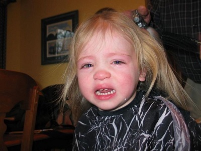 Riley Hubatka old picture while crying