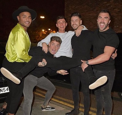 Louis Shaw with his friends
