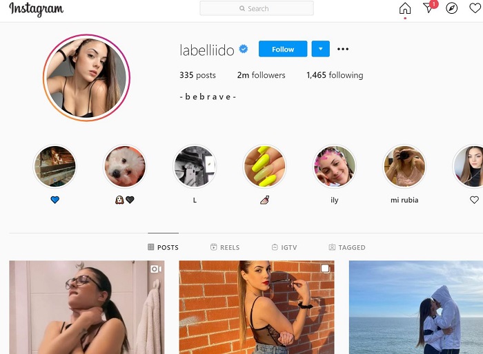 Lucia Bellido Instagram account
