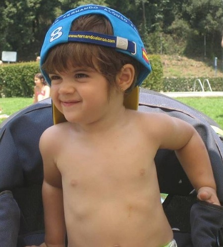 Lucia Bellido as a toddler