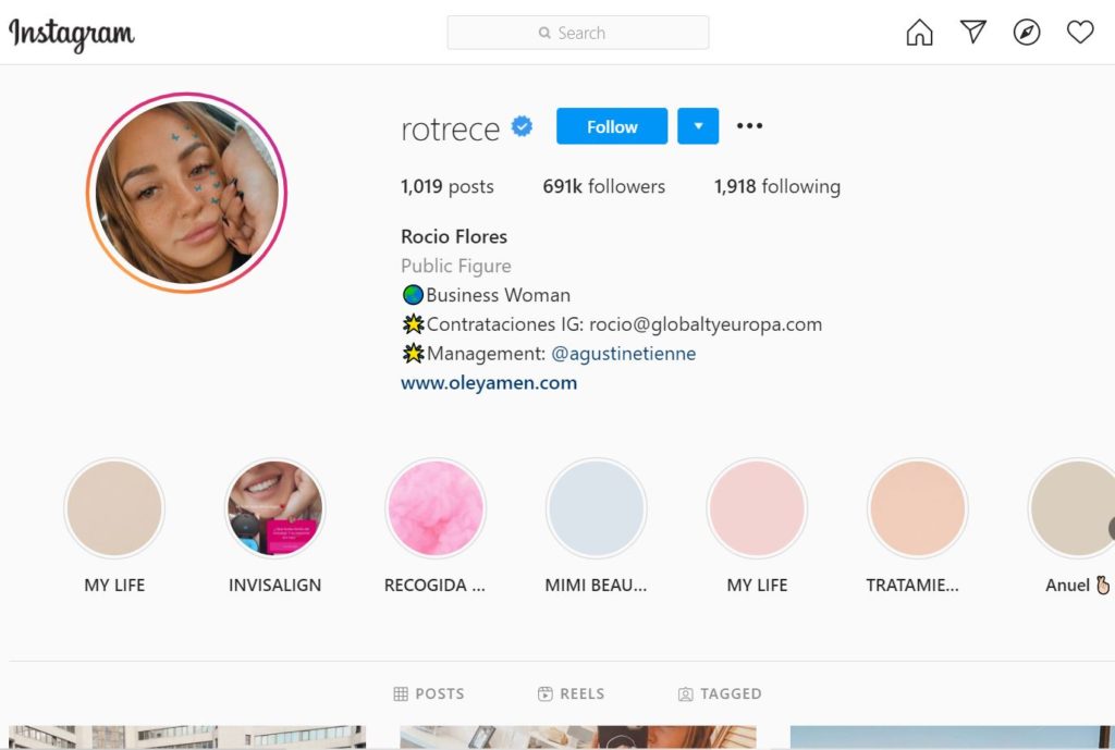 Rocio Flores Instagram account