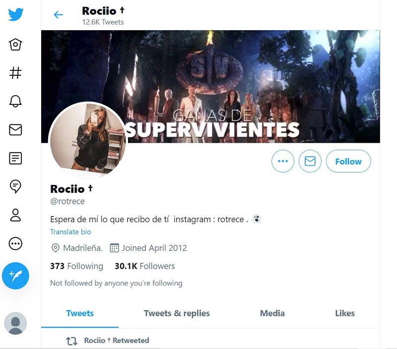 Rocio Flores Twitter account