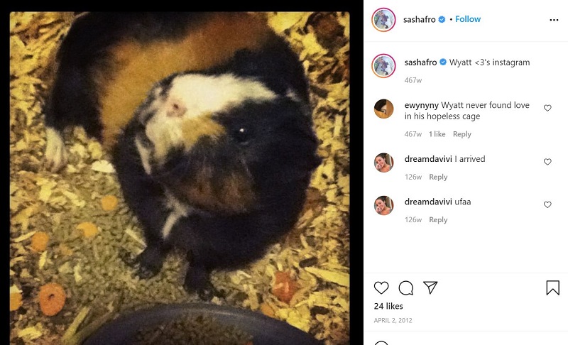 Sasha Frolova Instagram debut post