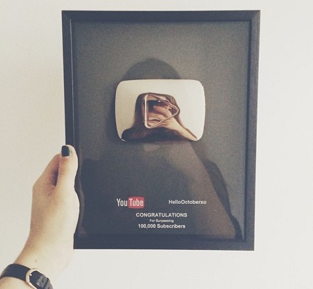 Suzie Bonaldi with her silver play button