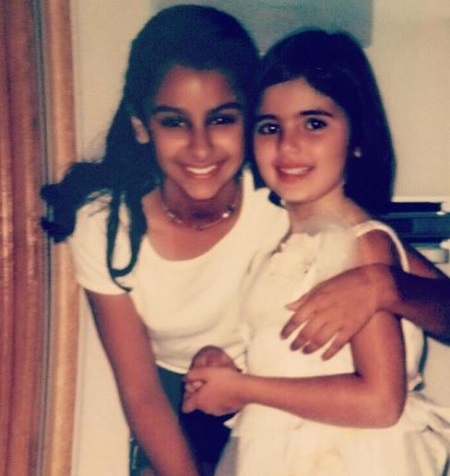 Arienne Mandi teenage picture along with her sister Nazanin Mandi