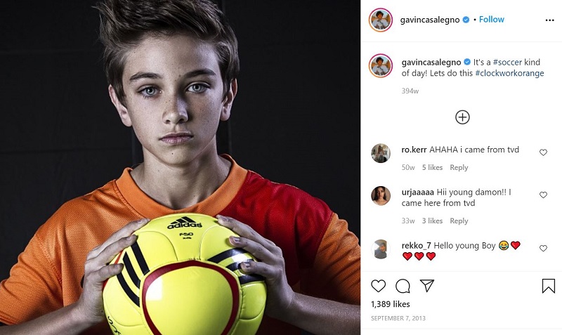 Gavin Casalegno Instagram debut post